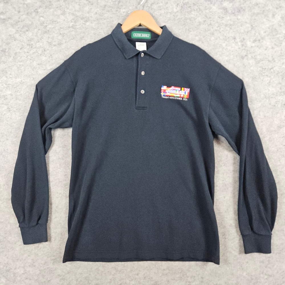 Outer Banks Men's Size M Knit Long Sleeve Polo Shirt Transatlantic Council‎ BSA